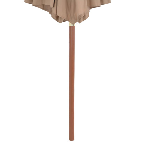 Vidaxl -Parasol mit Holzstangen 300 cm Taupe