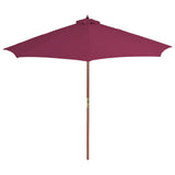 Vidaxl Parasol mit Holzstange 300 cm Bordeaux Rot
