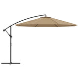 Vidaxl -schwimmendes Parasol mit Aluminiumpol 350 cm Taupe