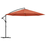 Vidaxl -schwimmendes Parasol mit Aluminiumpol 350 cm Terrakotta -gelöscht