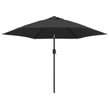 VIDAXL -Parasol mit LED -Beleuchtung und Stahlpol 300 cm Anthrazit
