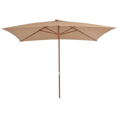 Vidaxl -Parasol mit Holzstange 200x300 cm Taupe