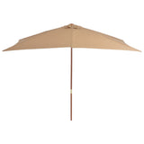 Vidaxl -Parasol mit Holzstange 200x300 cm Taupe