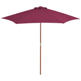 Vidaxl Parasol mit Holzstange 270 cm Bordeaux Rot