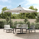 Vidaxl -schwimmendes Parasol mit LED -Beleuchtung und Metallstast 350 cm Sand