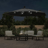 Vidaxl -schwimmender Parasol mit LED -Beleuchtung Metallpol 350 cm Anthrazit