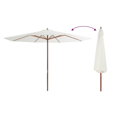 Vidaxl -Parasol mit Holzstange 350 cm Sandweiß
