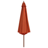 Vidaxl -Parasol mit Holzstange 350 cm Terrakotta -gelöscht