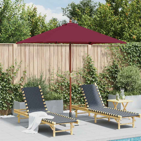 Vidaxl -Parasol mit Holzstange 150x200 cm Bordeaux Rot