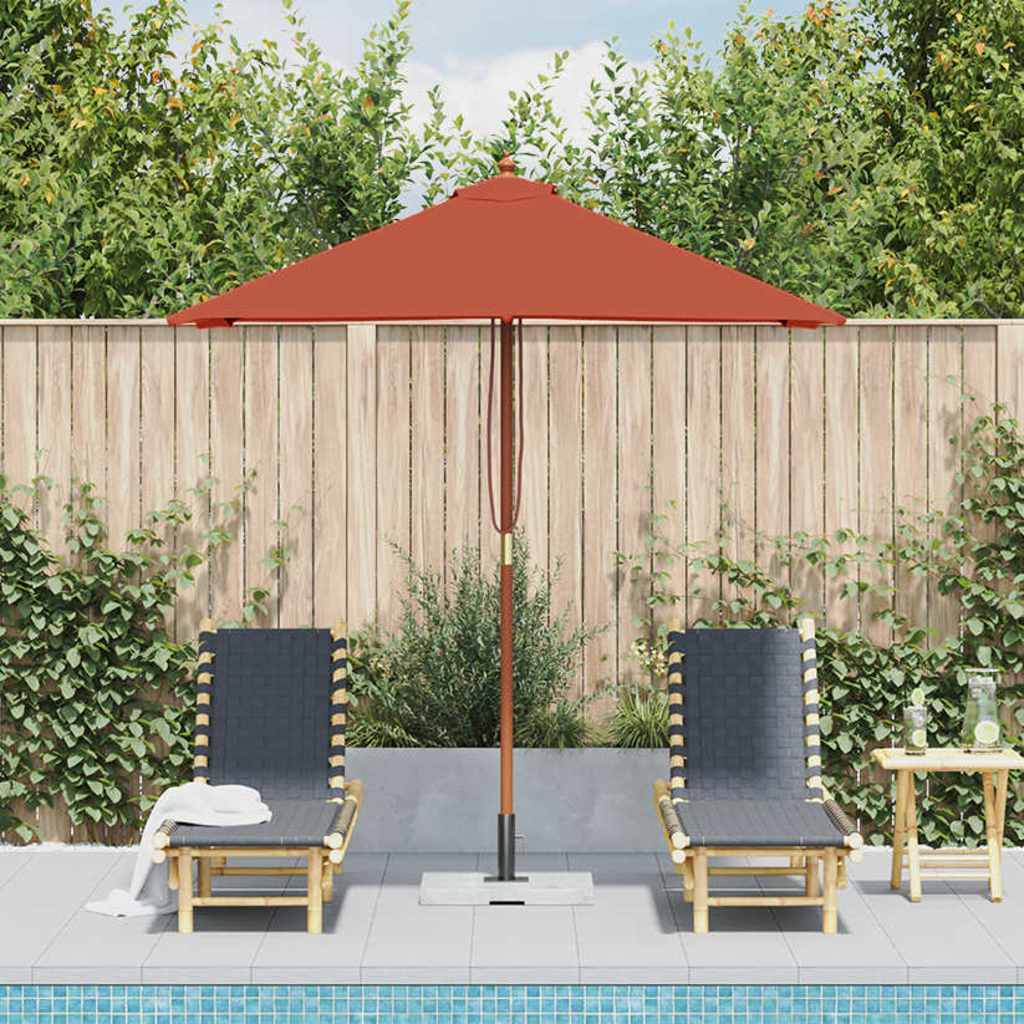 Vidaxl -Parasol mit Holzstange 150x200 cm Terrakotta -ausgelöst