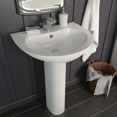 Vidaxx Waschbecken auf Fuß freistehend 520x440x190 mm Keramik weiß