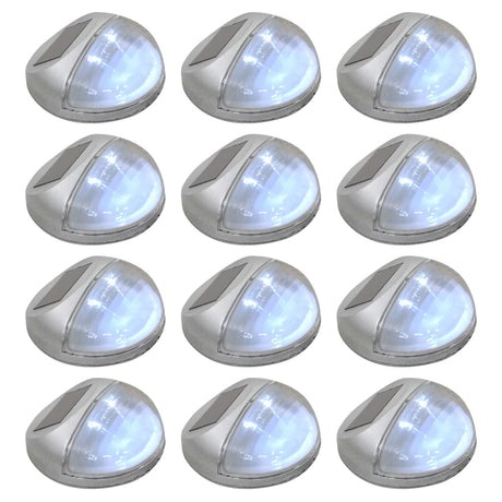 Vidaxl LED -Wandlampen Solar um Silber 12 PCs