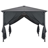 Vidaxl -Laube mit Vorhang 3x3 m Aluminiumschwarz