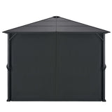 Vidaxl -Laube mit Vorhang 3x3 m Aluminiumschwarz
