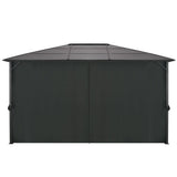 Vidaxl -Laube mit Vorhang 4x3x2,6 cm Aluminiumschwarz
