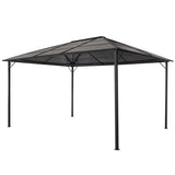 Vidaxl -Laube mit Dach 4x3x2,6 M Aluminium Schwarz