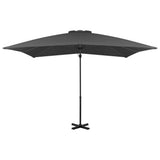 Vidaxl -schwimmendem Parasol mit Aluminiumpol 250 x 250 cm Anthrazit -Gelenkt