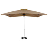 Vidaxl -schwimmendes Parasol mit Aluminiumpol 250x250 cm Taupe