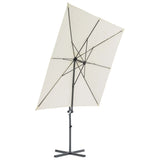 Vidaxl -schwimmender Parasol mit Stahlstangen 250 x 25 cm Sand -Gelened