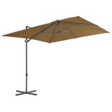 Vidaxl -schwimmender Parasol mit Stahlpol 250x250 cm Taupe