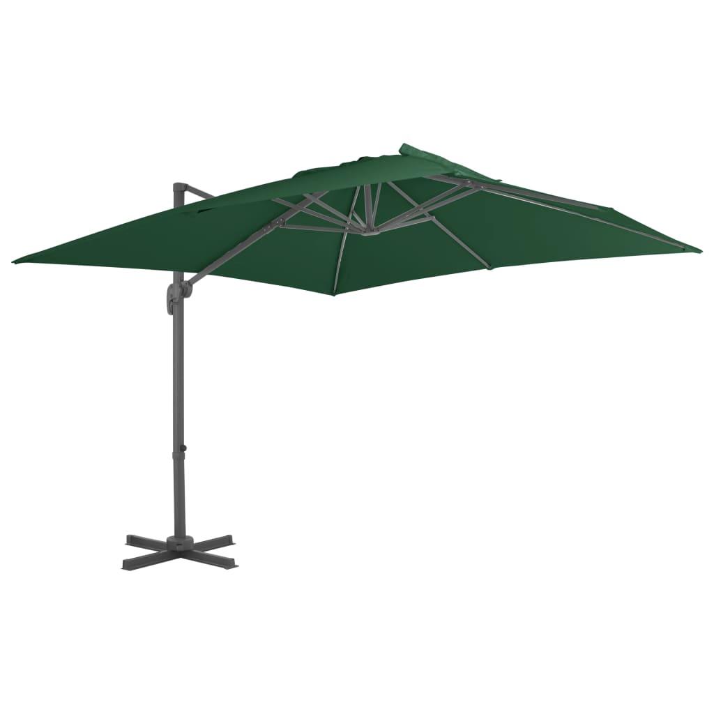 Vidaxl -schwimmendes Parasol mit Aluminiumpol 400x300 cm Grün