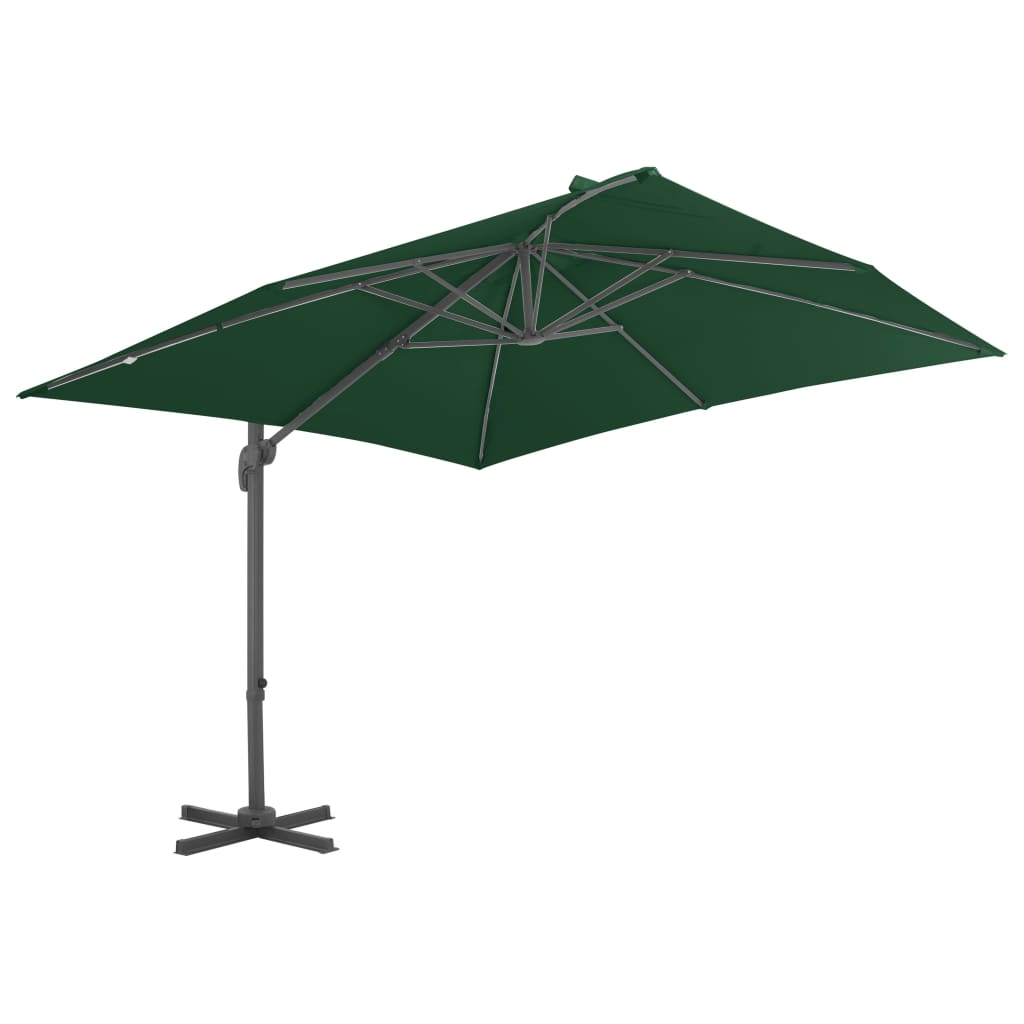 Vidaxl -schwimmendes Parasol mit Aluminiumpol 400x300 cm Grün