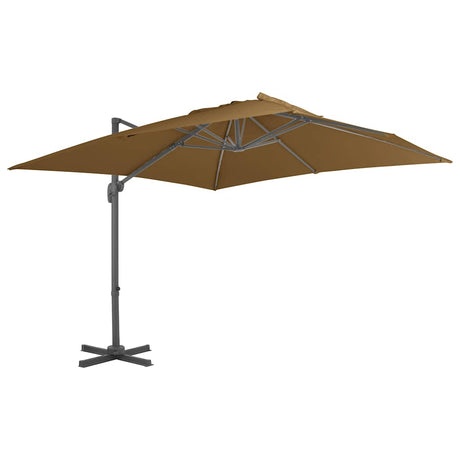 Vidaxl -schwimmendes Parasol mit Aluminiumpol 300x300 cm Taupe