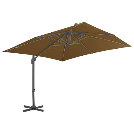 Vidaxl -schwimmendes Parasol mit Aluminiumpol 300x300 cm Taupe