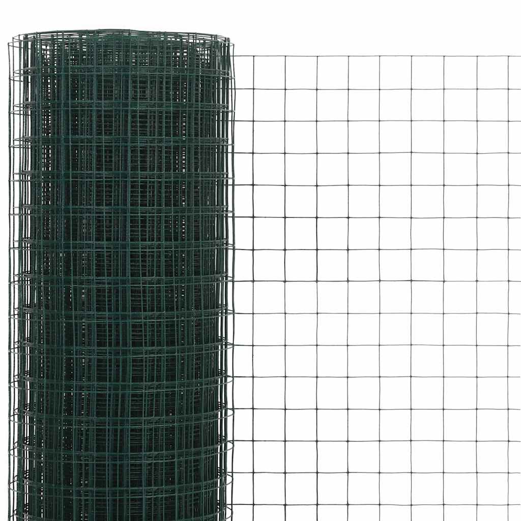 VidaXL Hühnerdraht 10x0,5 m Stahl mit PVC-Beschichtung grün