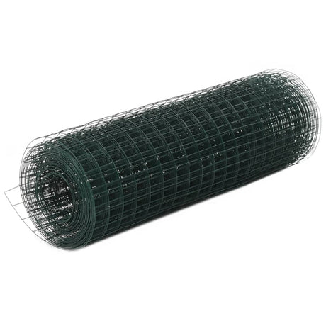 VidaXL Hühnerdraht 10x0,5 m Stahl mit PVC-Beschichtung grün