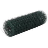 Vidaxl -Hühnerdraht 10x0,5 m Stahl mit PVC -Beschichtung grün
