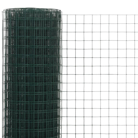 Vidaxl -Hühnerdraht 10x1,5 m Stahl mit PVC -Beschichtung grün