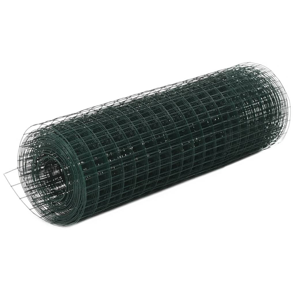 Vidaxx Hühnerdraht 25x0,5 m Stahl mit PVC-Beschichtung grün