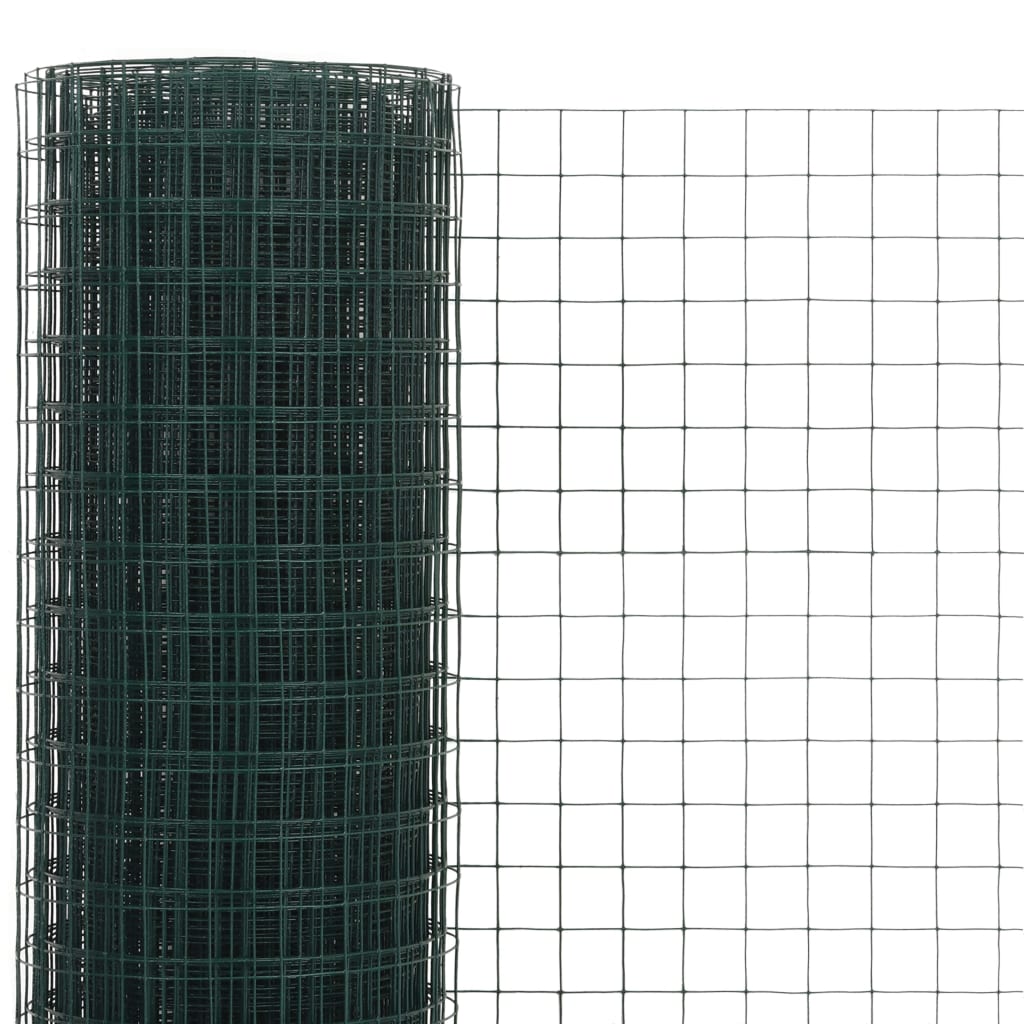 Vidaxx Hühnerdraht 25x0,5 m Stahl mit PVC-Beschichtung grün