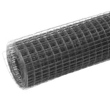 Vidaxl -Hühnerdraht 10x1 m Stahl mit PVC -Beschichtung grau