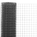 VidaXL Hühnerdraht 25x1 m Stahl mit PVC-Beschichtung grau
