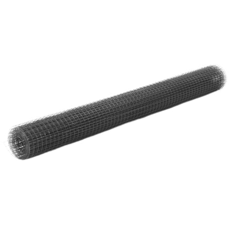 Vidaxl -Hühnerdraht 10x1,5 m Stahl mit PVC -Beschichtung grau