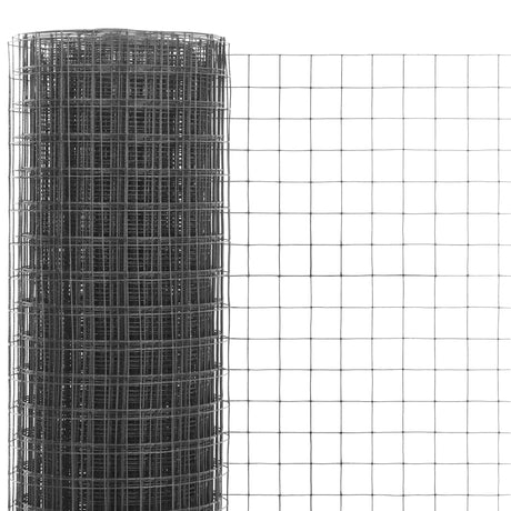 Vidaxl -Hühnerdraht 10x1,5 m Stahl mit PVC -Beschichtung grau