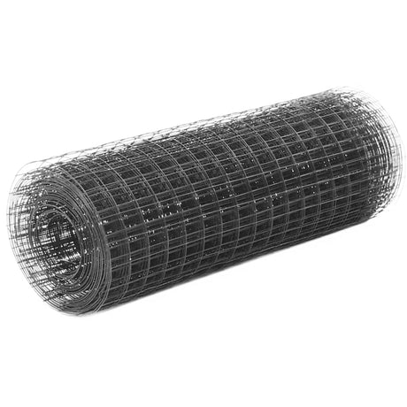Vidaxx Hühnerdraht 25x0,5 m Stahl mit PVC-Beschichtung grau