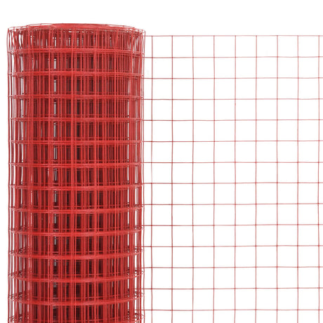 Vidaxl -Hühnerdraht 10x0,5 m Stahl mit PVC -Beschichtung rot