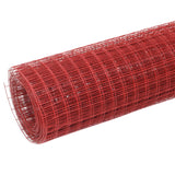 Vidaxx Hühnerdraht 25x0,5 m Stahl mit PVC-Beschichtung rot