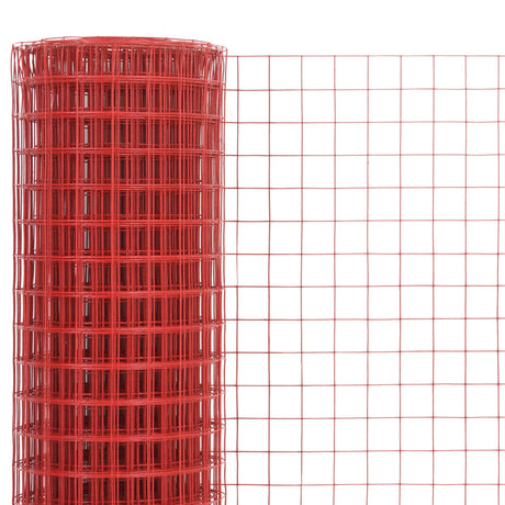 Vidaxl -Hühnerdraht 25x1,5 m Stahl mit PVC -Beschichtung rot