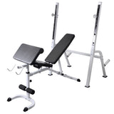 VIDAXL -Trainingsbank mit Gewichtsregal und Hantel 60,5 kg