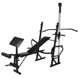 VIDAXL -Trainingsbank mit Gewichtsregal und Hantel 30,5 kg Set