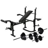 Vidaxl Gewichtsbank mit Gewichtsregal und Hantel 30,5 kg