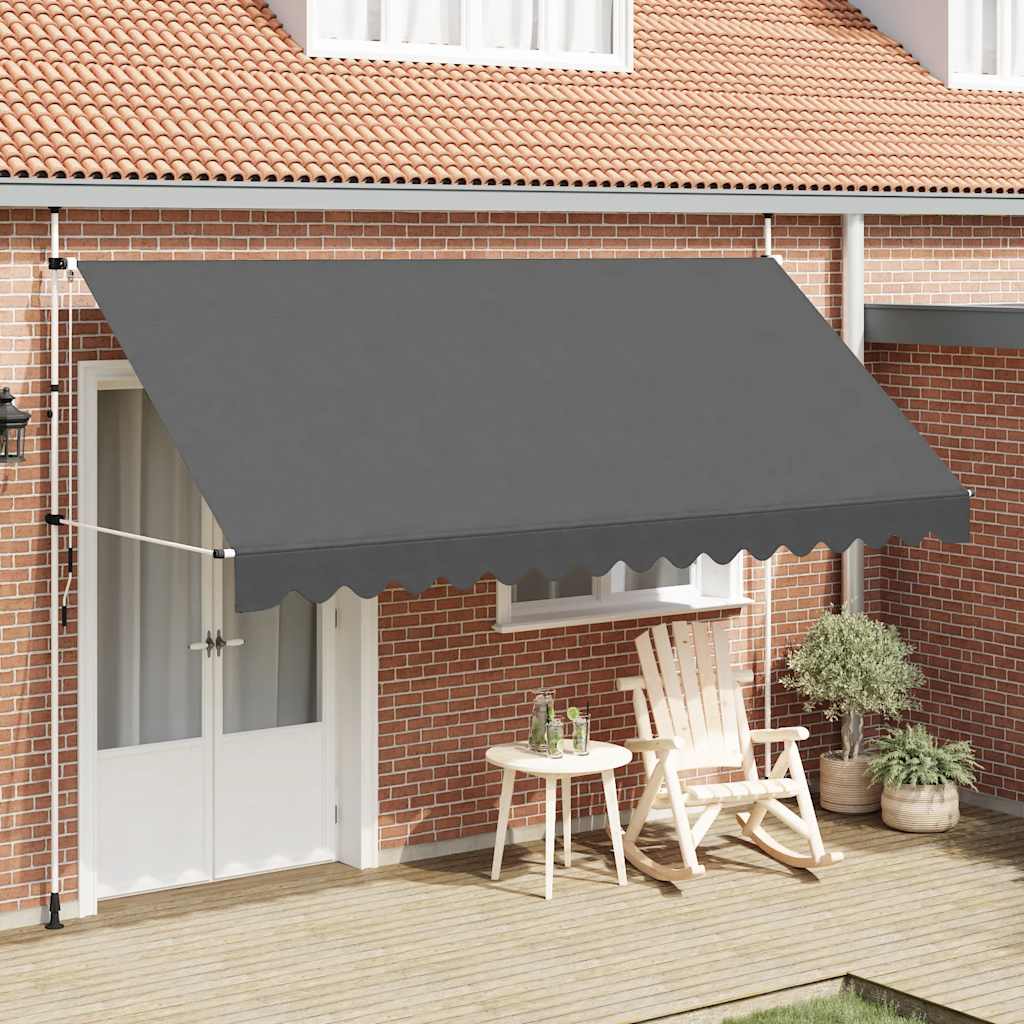 Vidaxl Luifel manuell ausziehbar 400 cm Anthrazit