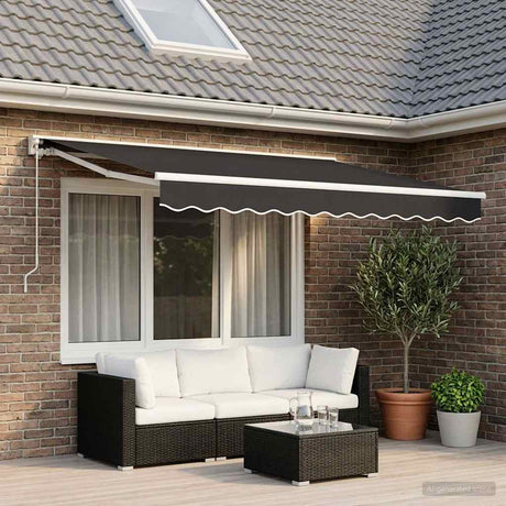 Vidaxl LaFeldoek 350x250 cm Leinwand Anthrazit