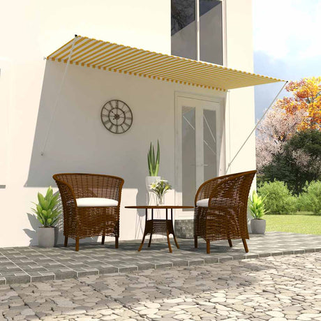 Vidaxl luifel ausziehbar 300x150 cm gelb und weiß