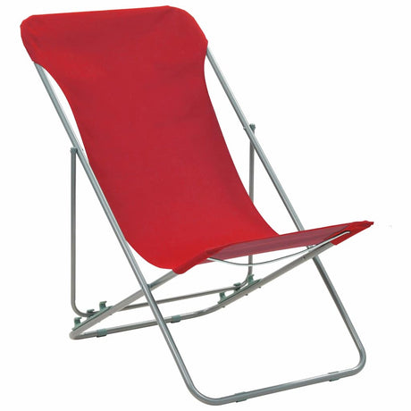 Vidaxl opklapbare stoelen, 2 stuks, staal en oxford-stof, rood