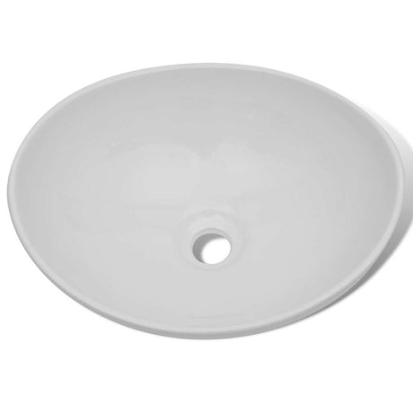 Vidaxl wastafel ovaal 40x33 cm keramiek wit